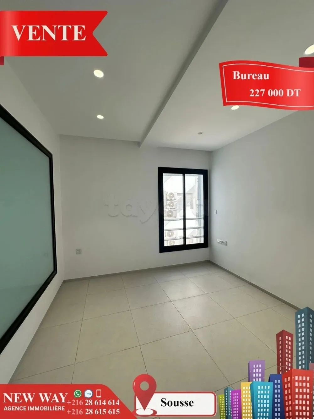 Bureau (A+2) à Sousse avec Place de Parking