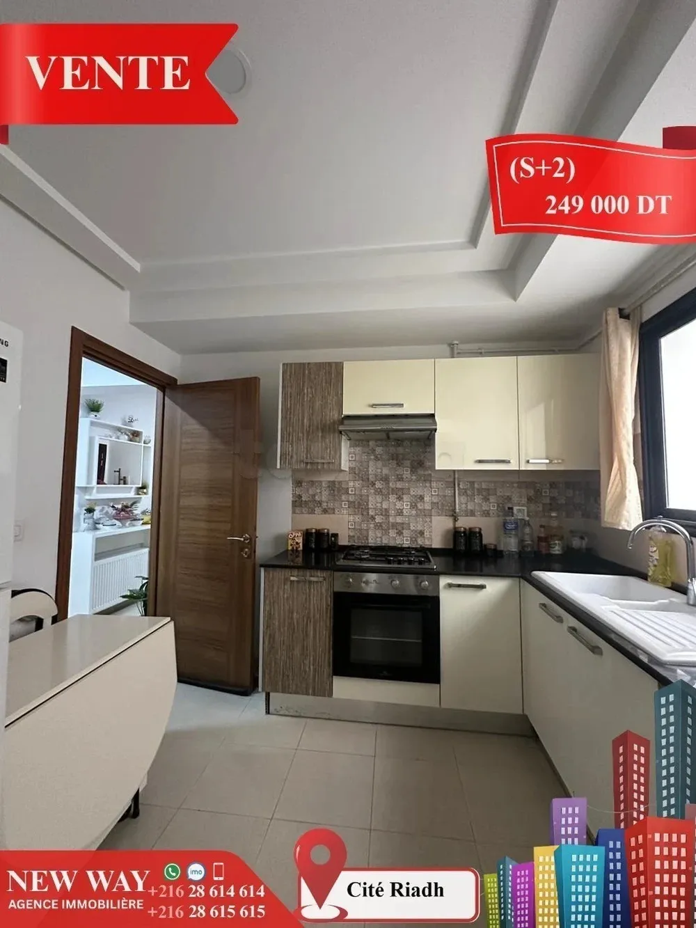 (S+2) à Cité Riadh 1 avec Place de Parking