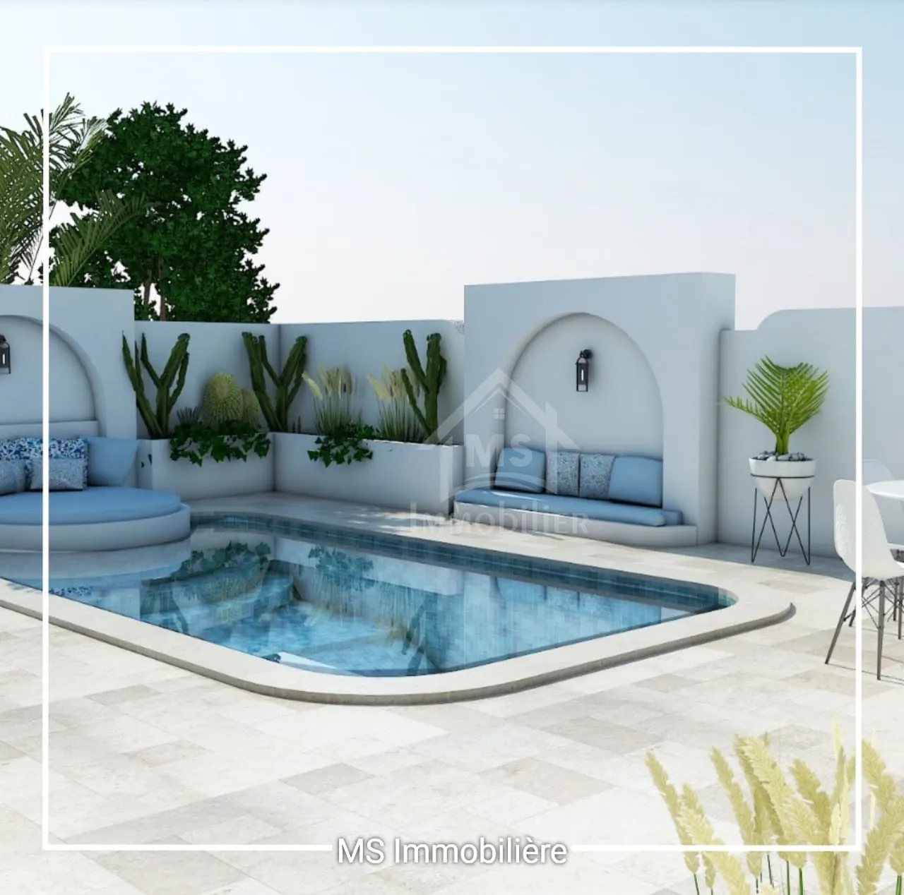 Belle villa S+3 sur plan avec piscine à vendre à Hammamet Sud 51355351