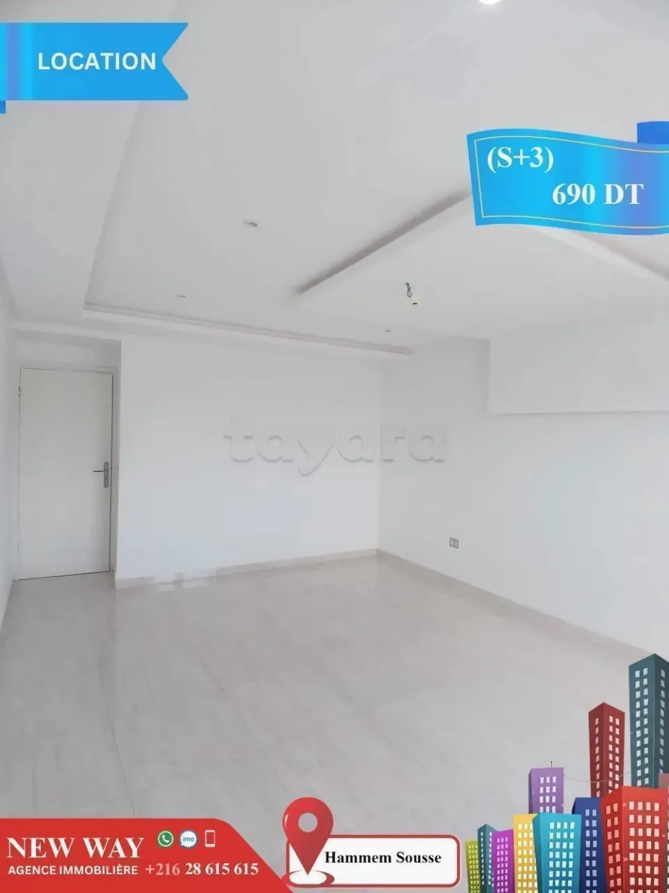(S+3) à Hammem Sousse Prés Mosqué El Sahaba
