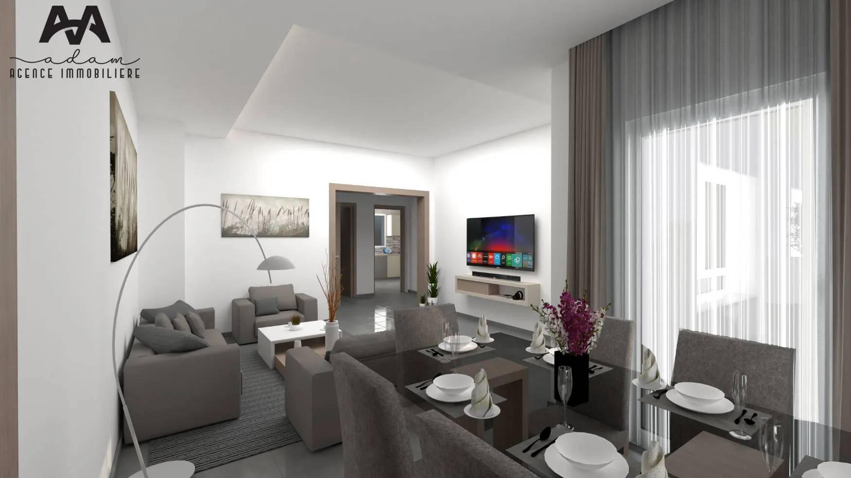 Appartement S+1 de 66m² à Cité el Wafa, Mrezga