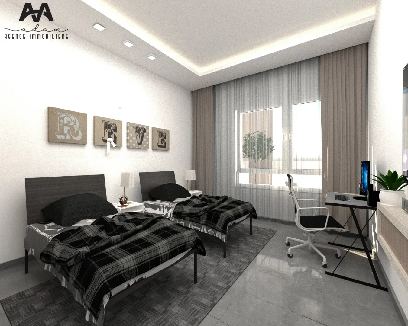 Appartement S+1 de 66m² à Cité el Wafa, Mrezga