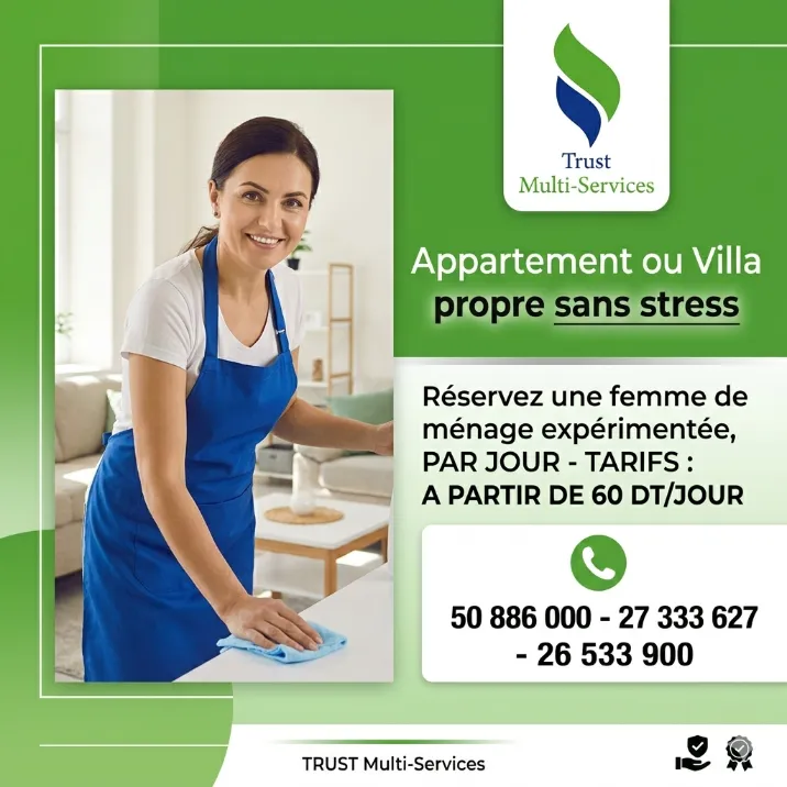 FEMME DE MENAGE PAR JOUR A BEKALTA