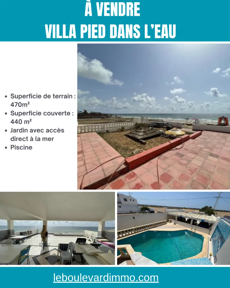 A Vendre Villa Avec Piscine Et Pied Dans L'eau à Ain Grenz Kelibia, Nabeul