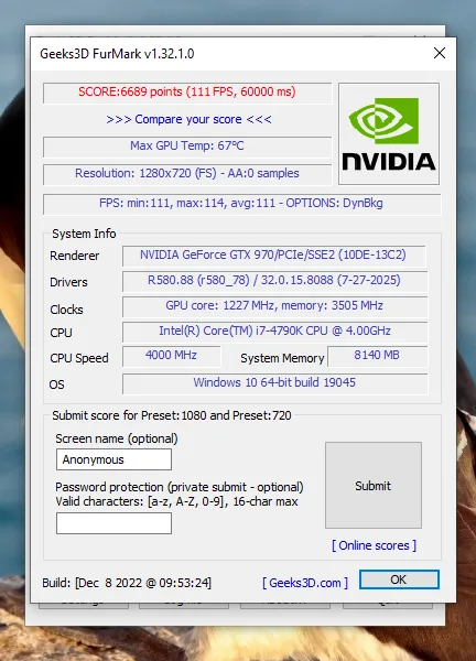 Pc Gamer i7 4790K GTX 970 8Go SSD 256 HDD 2TB