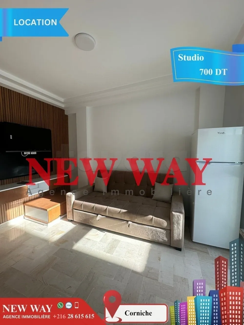 Studio meublé à Corniche prés de la mer