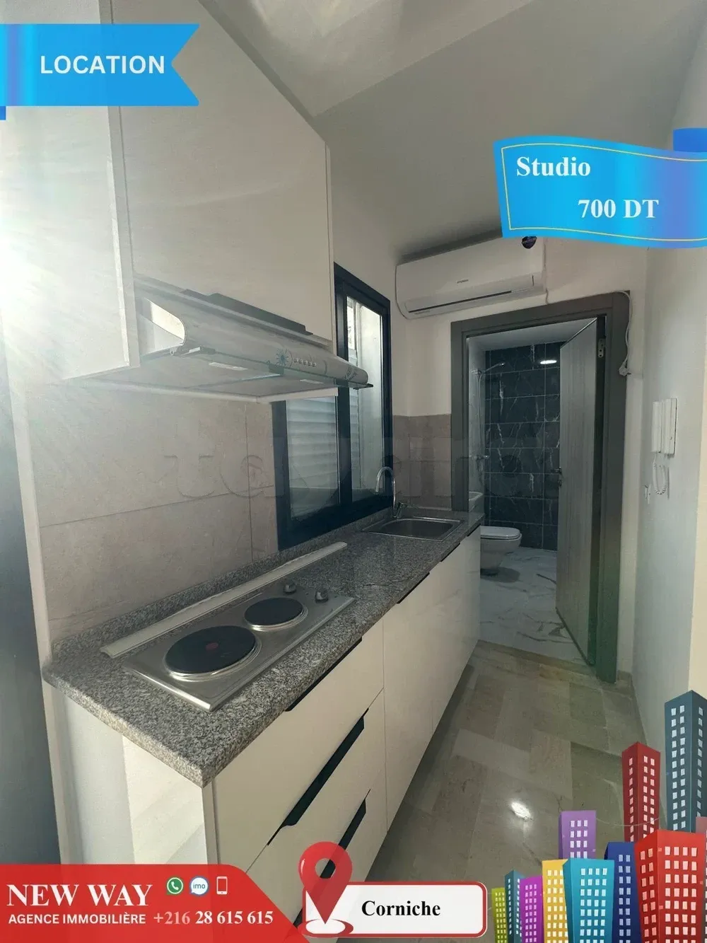 Studio meublé à Corniche prés de la mer