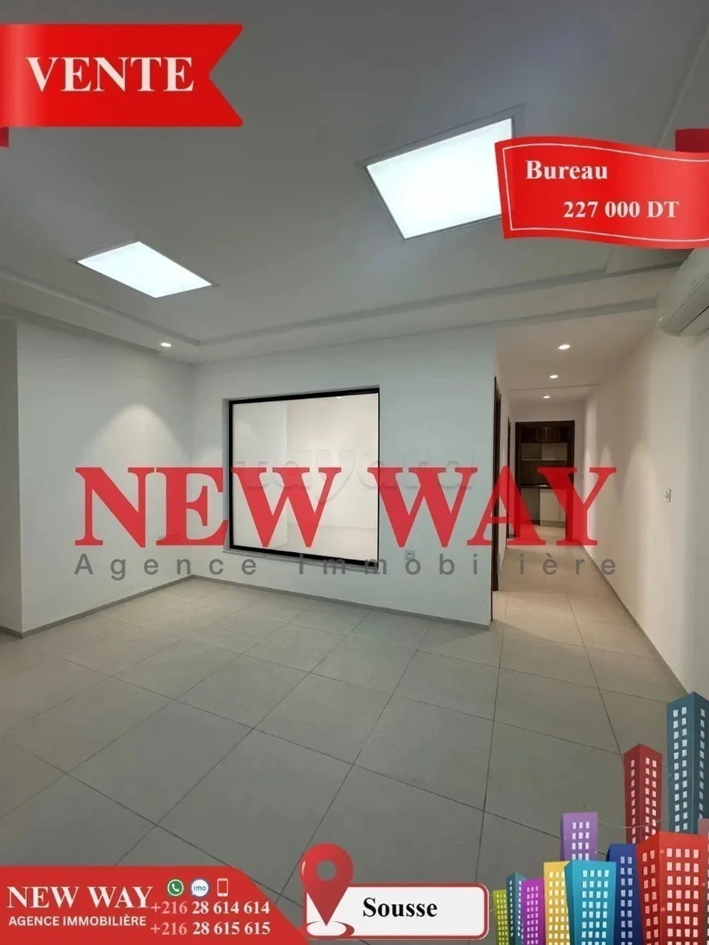 Bureau (A+2) à Sousse avec Place de Parking