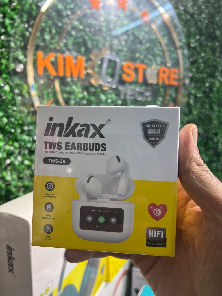 INKAX Écouteurs Sans Fil 4e Génération avec Écran Couleur et Bluetooth 5.4 – 16 Heures TWS-38 Tunis 