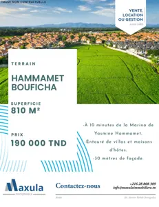 À VENDRE TERRAIN DE 810M²🔷  📍À BOUFICHA
