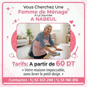 femme de menage par jour nabeul