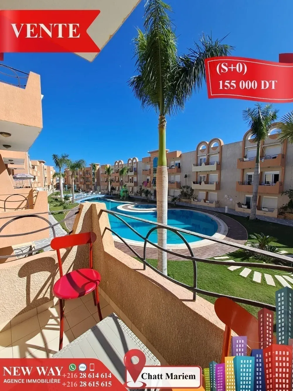 Appartement (s+0) à Chatt Mariem Prés de la mer