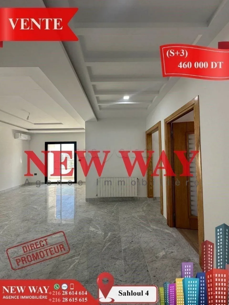 (S+3) Directe Promoteur à Sahloul 4 avec Place de Parking