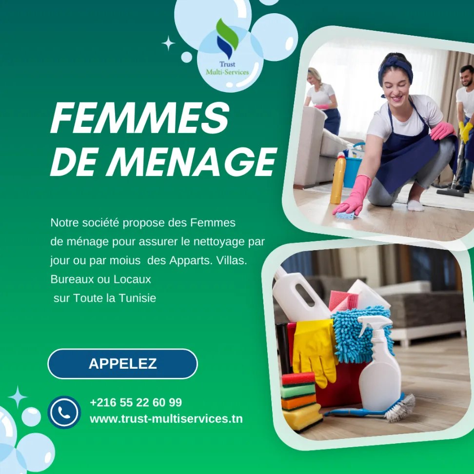 DES FEMMES DE MENAGE PAR JOUR A JARDINS DE CARTHAGE