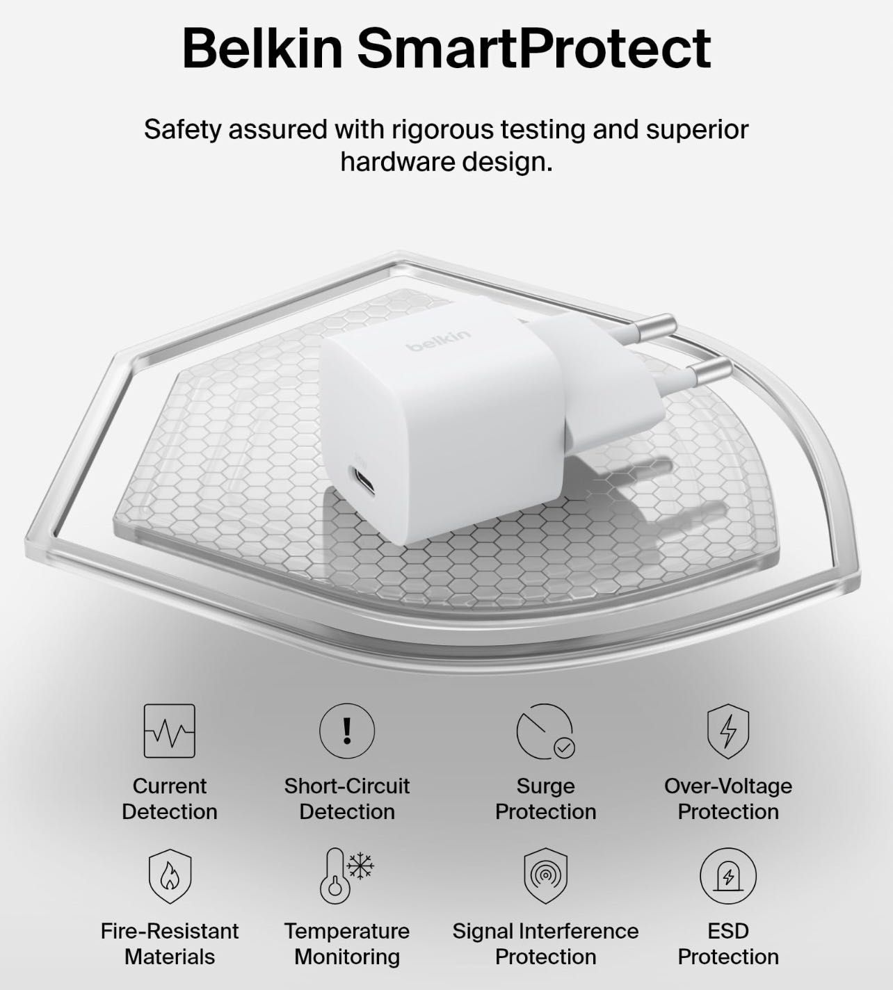 Adaptateur Chargeur BELKIN USB-C 20W Recharge Rapide Certifié