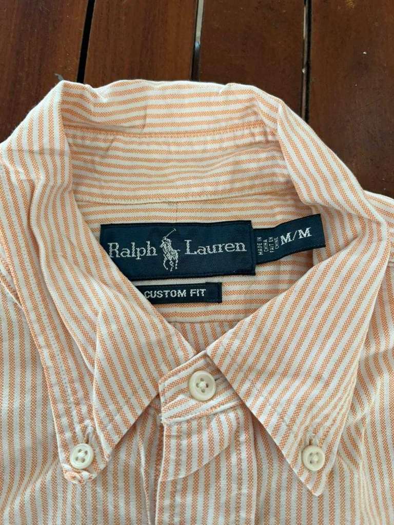 Chemise Ralph Lauren Custom Fit à rayures orange et blanches