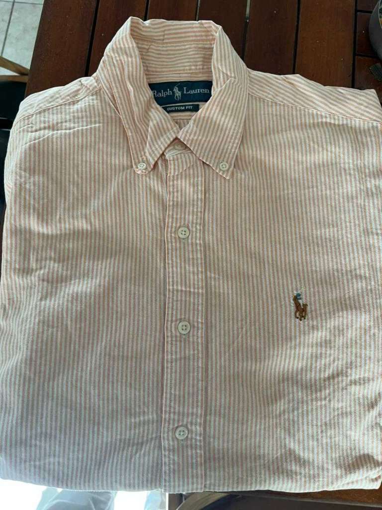 Chemise Ralph Lauren Custom Fit à rayures orange et blanches