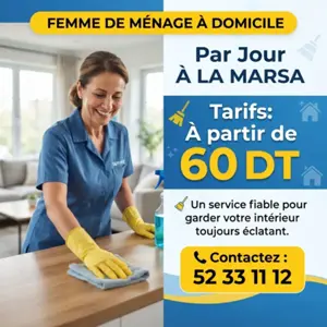 FEMME DE MENAGE PAR JOUR LA MARSA