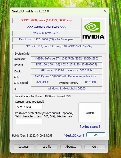 Nvidia GeForce GTX 1080 8GB GDDR5X
