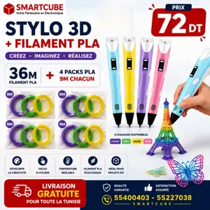 Stylo 3D + 36M Filament PLA à seulement 72 DT ! livraison gratuite 