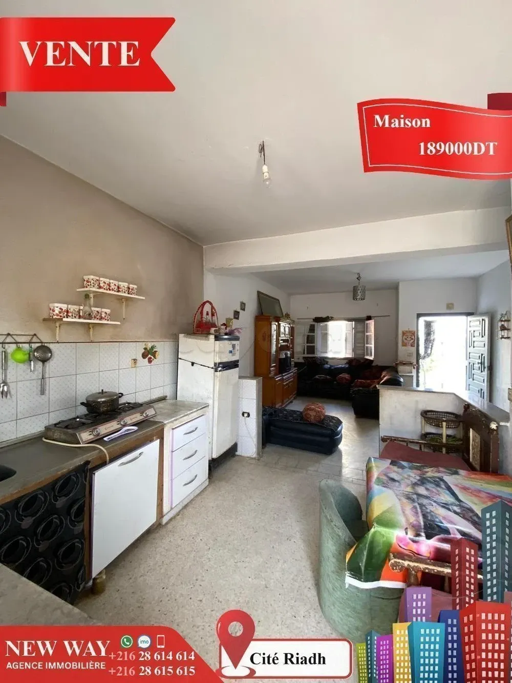 Maison de Plain Pied à Cité Riadh 5