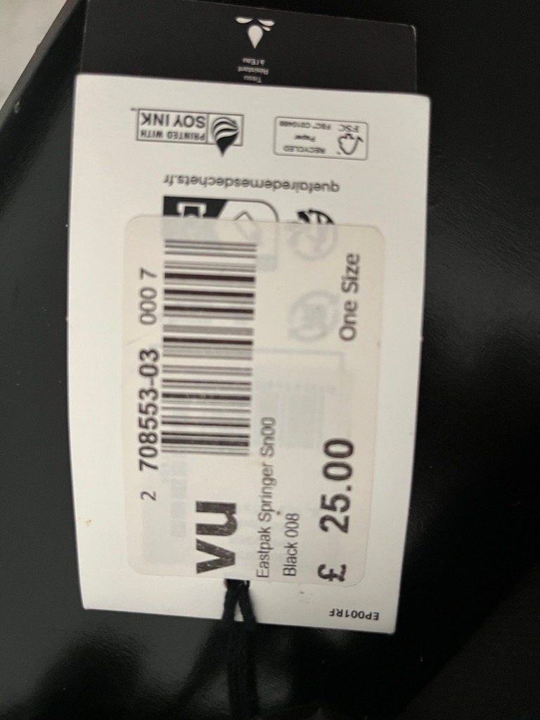 Sac banane Eastpak Springer – Neuf, couleur noire