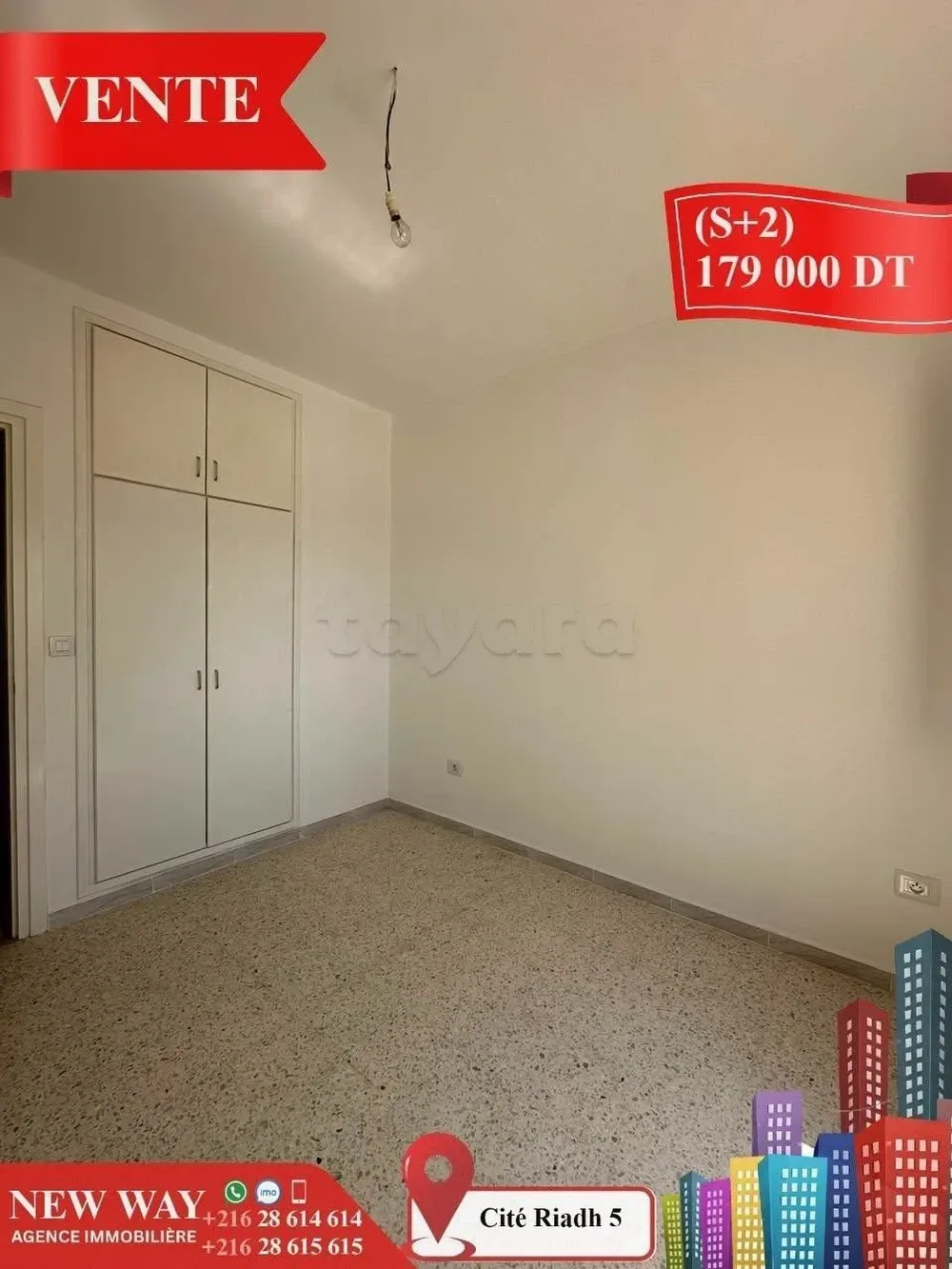 Appartement (S+2) à Cité Riadh 5