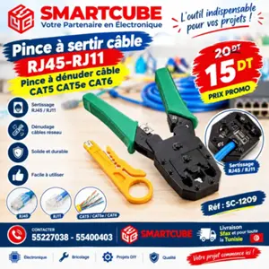 Pince a sertir câble RJ45-RJ11 – Pince a dénuder câble CAT5 CAT5eSous garantie – Emballage d'origine