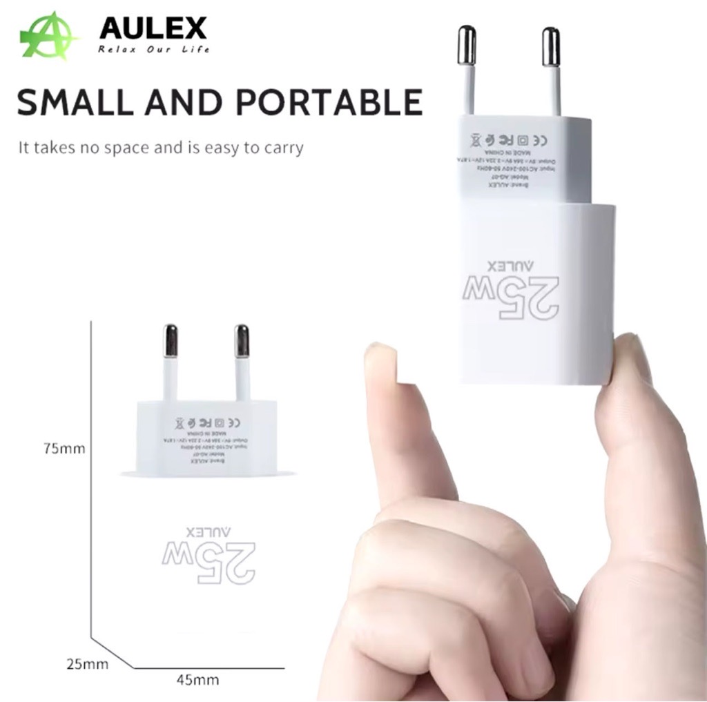 AULEX Chargeur Rapide Type C Vers Type C 25W Avec Câble 1M  Tunis 
