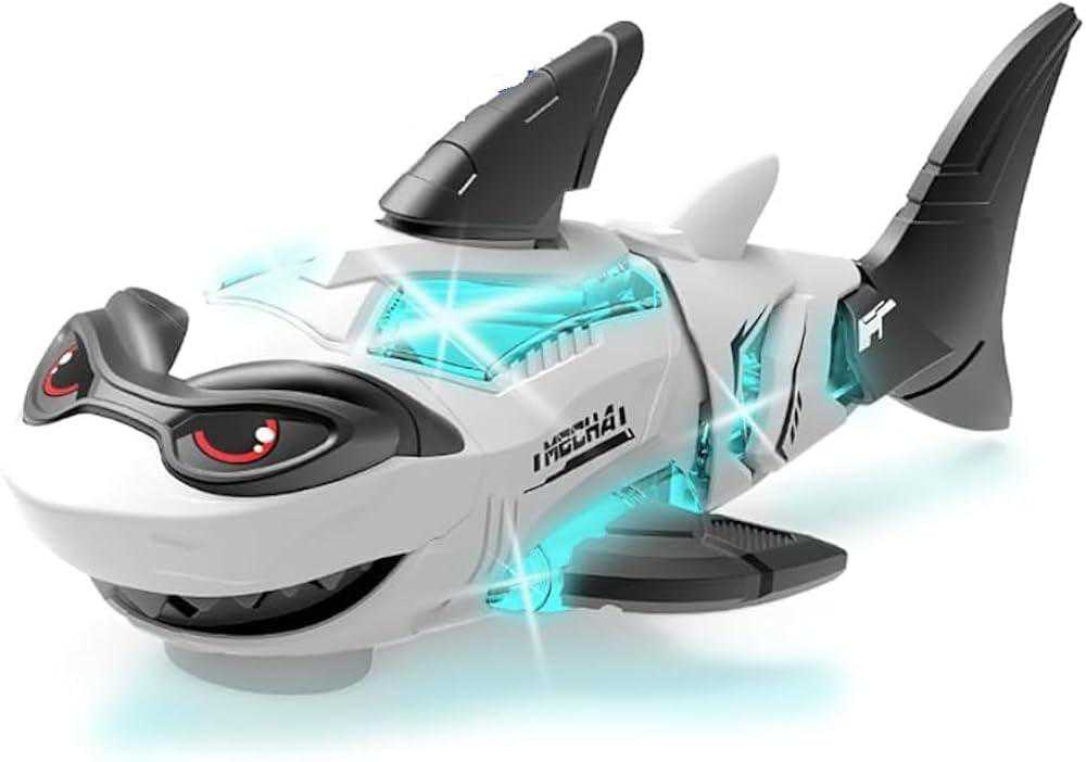 Robot Shark Toy with LED Lights and Music