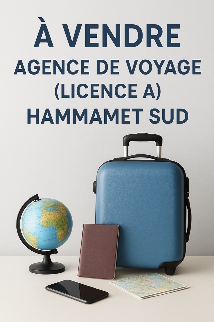 đą Ă VENDRE : Fonds de commerce + AgrĂ©ment Agence de Voyage Ă Hammamet Sud