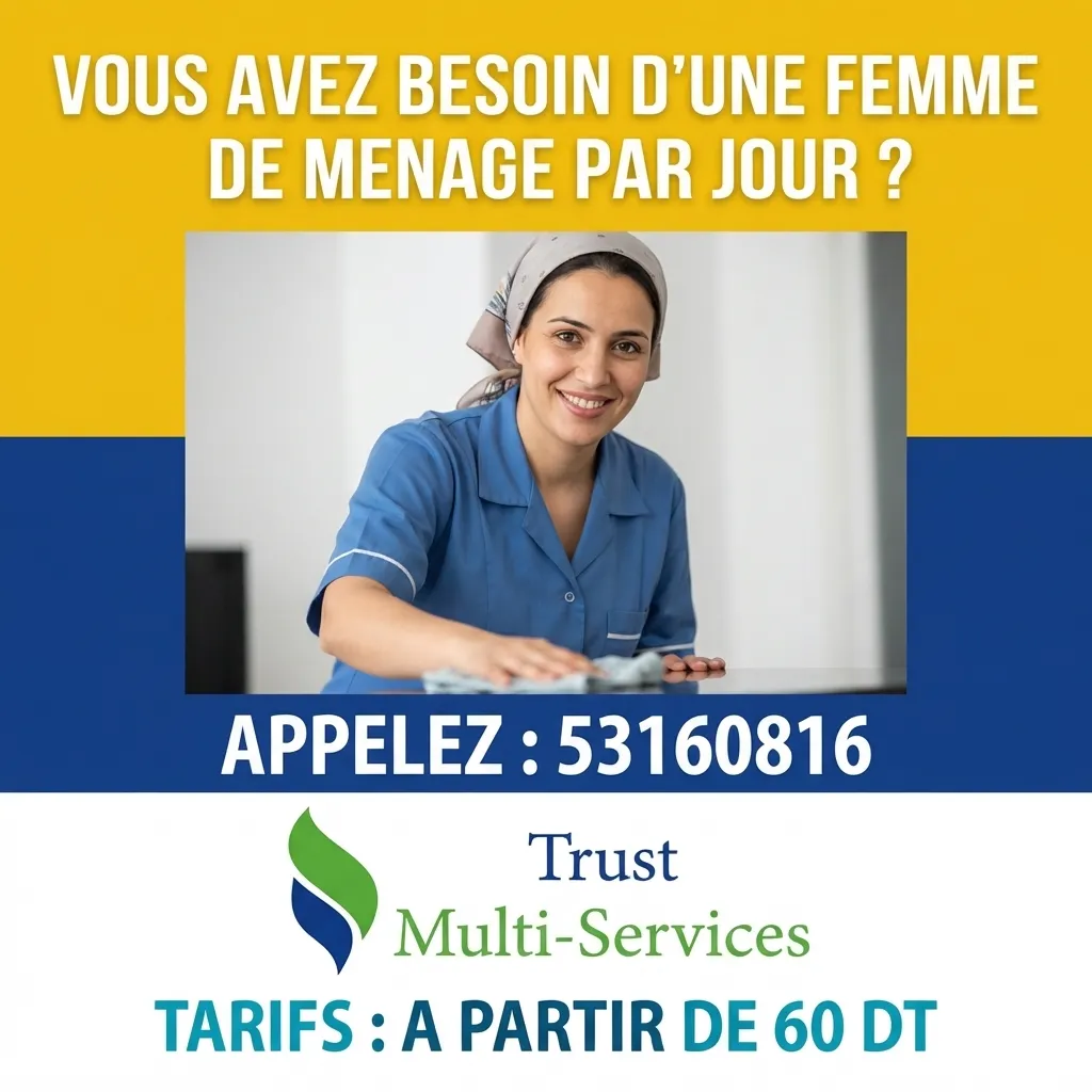 femme de menage par jour a ennasr