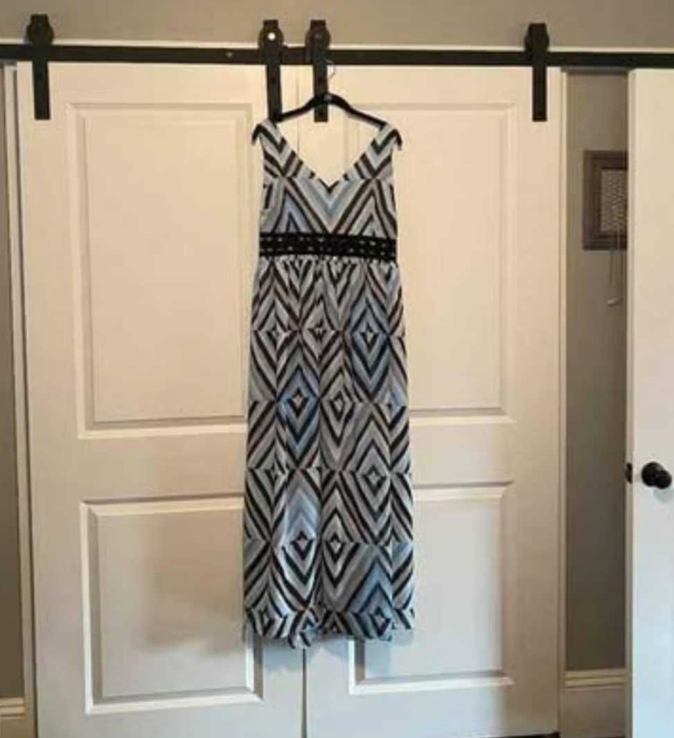 Robe longue bohème de la marque Ann Taylor en mousseline de soie géométrique