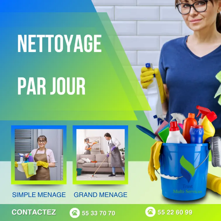 FEMME DE MENAGE PAR JOUR A EL MENZEH 1