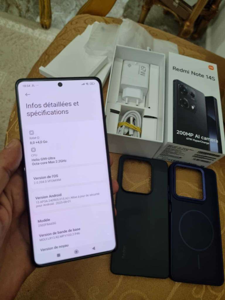 redmi note 14s ram 8g+4g stockage 256g 

