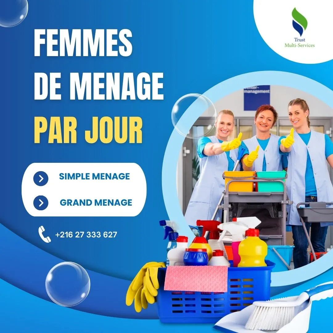 FEMME DE MENAGE PAR JOUR A LA MARSA