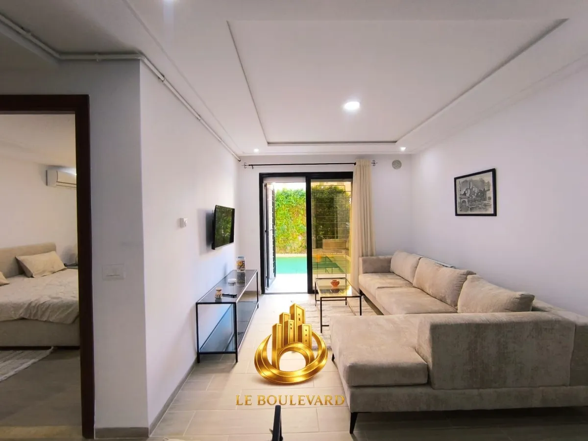 Location Annuelle : Appartement S+1 Haut Standing Avec Terrasse à AFH Mrezga, Nabeul