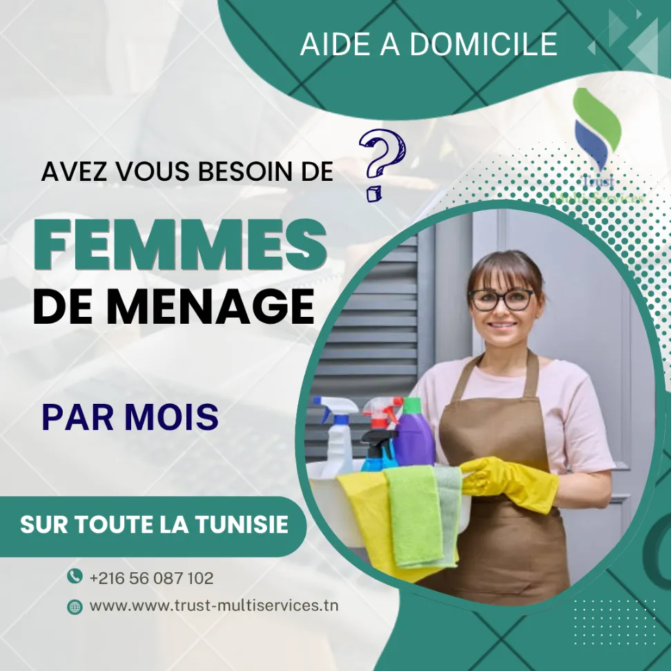 Vous cherchez une femme de ménage par Mois? 