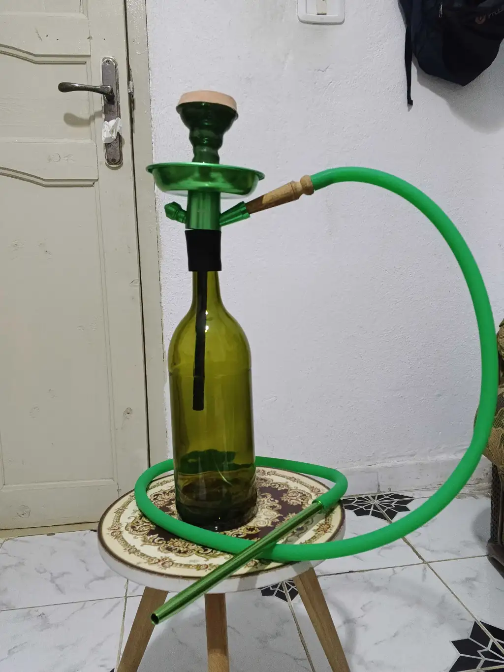 Chicha bouteille verte, état utilisé