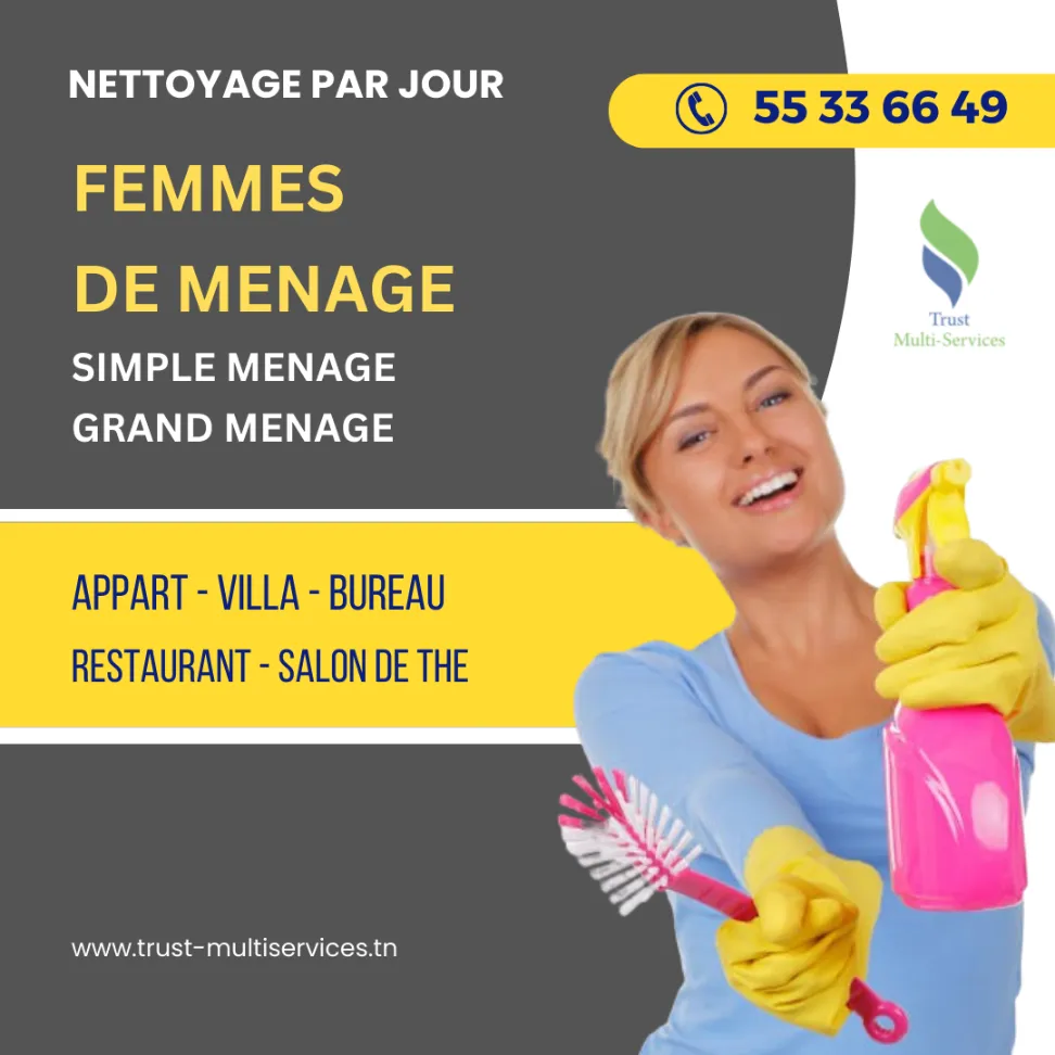 FEMME DE MENAGE PAR JOUR A GAMMARTH