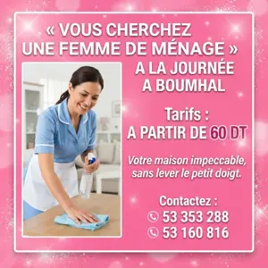 femme de menage par jour a boumhal