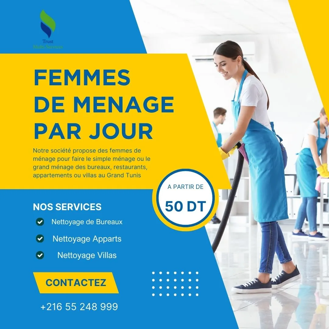 femme de ménage par jour a tunis 