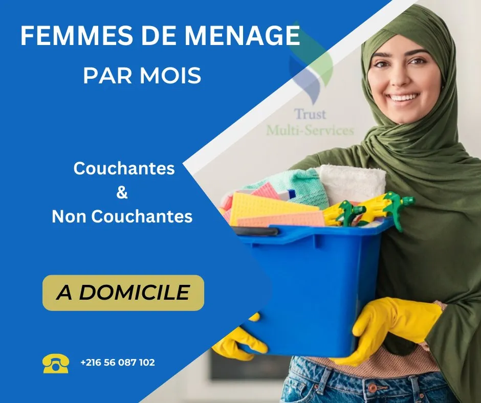 Vous cherchez une femme de ménage par Mois?