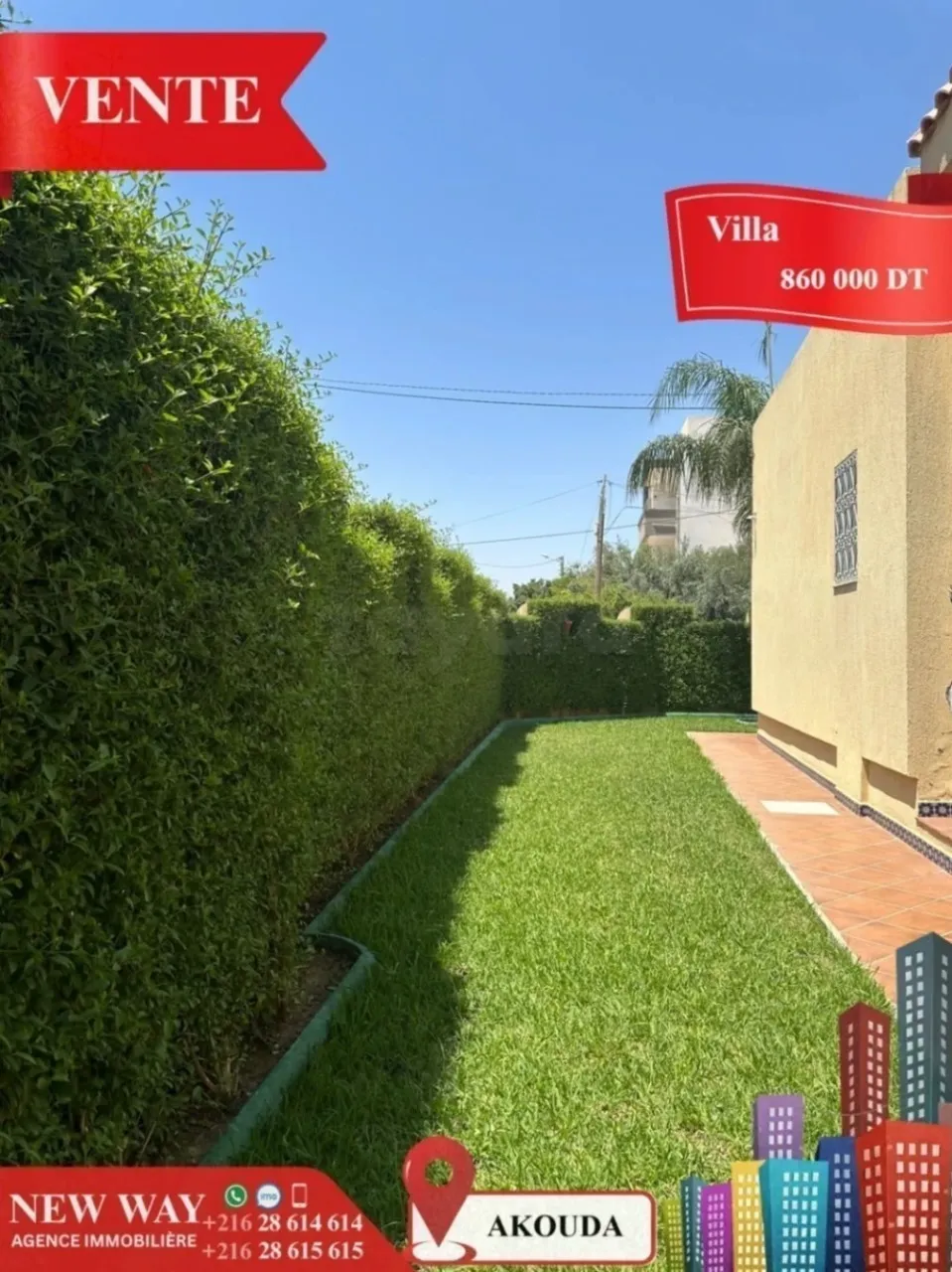 Villa de Plain Pied à Akouda dans un Quartier Résidentiel