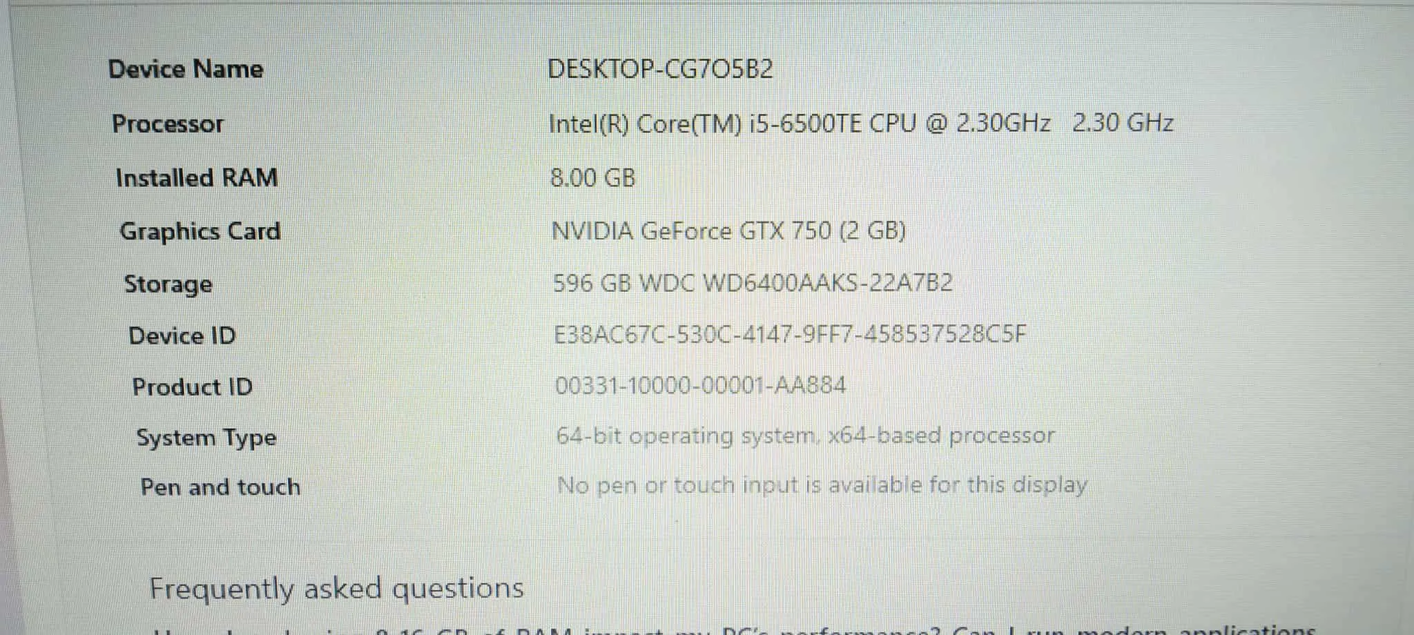 Full setup Gamer i5 6500 8Go DDR4 GTX 750 2Go 