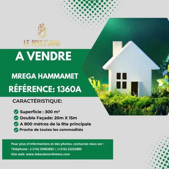 A Vendre Terrain 300m² Situé à Cité Romain, Mrezge
