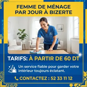 Femmes de ménage disponibles par jour dès 60 DT !