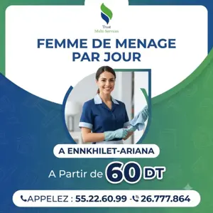 FEMME DE MENAGE PAR JOUR A THIBAR