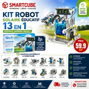  𝐊𝐢𝐭 𝐑𝐨𝐛𝐨𝐭 𝐒𝐨𝐥𝐚𝐢𝐫𝐞 𝐄́𝐝𝐮𝐜𝐚𝐭𝐢𝐟 𝟏𝟑 𝐞𝐧 𝟏 - عدة روبوتات تعليمية شمسية 13 في 1 