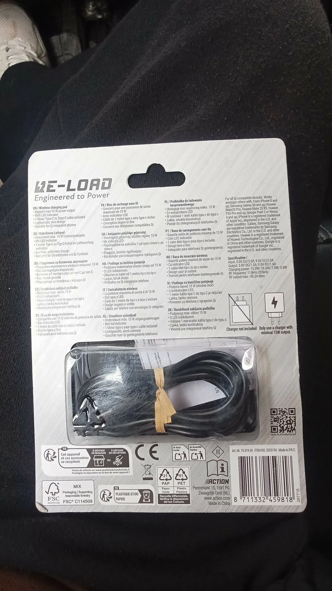 Chargeur Sans Fil 15W Fast Charging – Wireless Charging Pad (Android & iPhone)